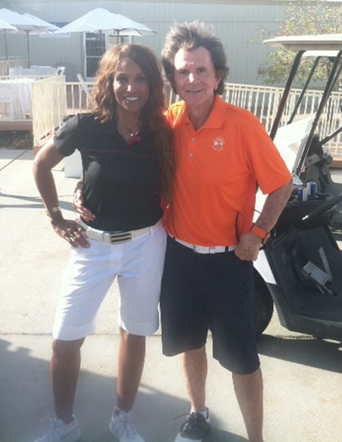 With Nita's fellow model friend Beverly Johnson at Eagle Falls Country Club 